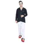 Black Solid Sleepwear Set
