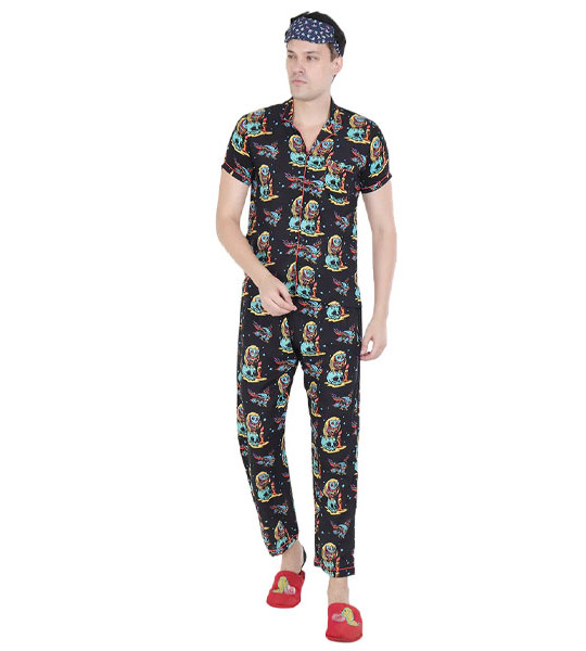 Black Printed loungewear Set
