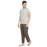 Grey Solid Sleepwear top bottom set