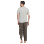 Grey Solid Sleepwear top bottom set